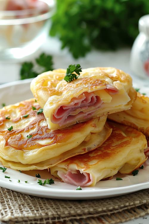 elaboración Crepes de jamón y queso ¡receta super rica!