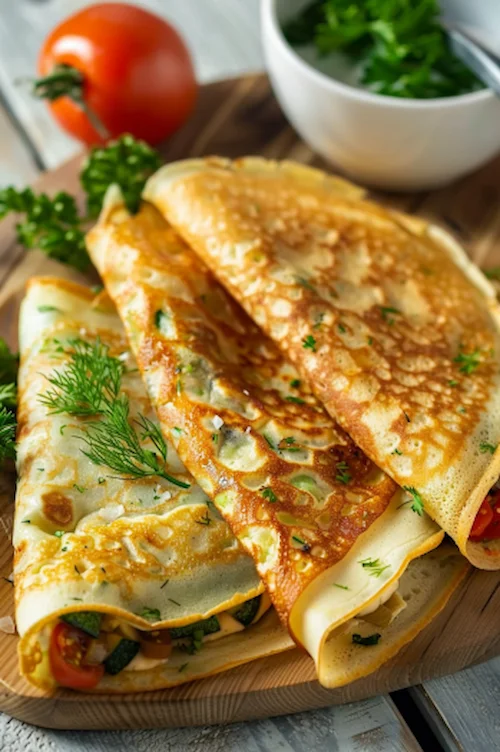 elaboración Crepes rellenos de verduras