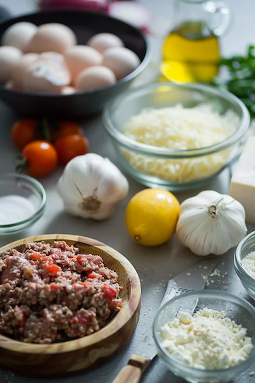 ingredientes Crepes de carne picada y bechamel