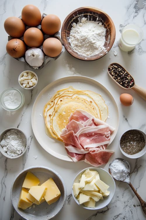 ingredientes Crepes de jamón y queso ¡receta super rica!