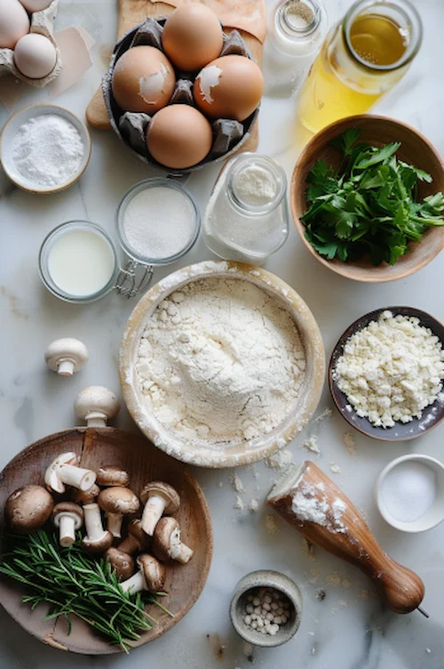 ingredientes Crepes de pollo y champiñones