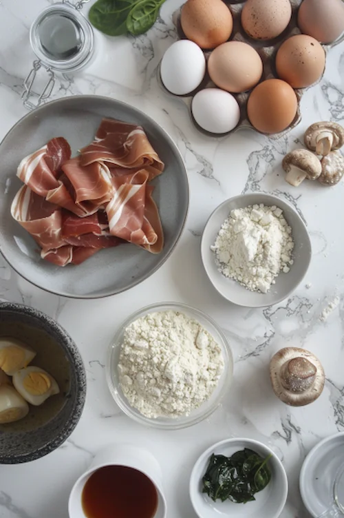 ingredientes Crepes salados rellenos y decorados para Navidad